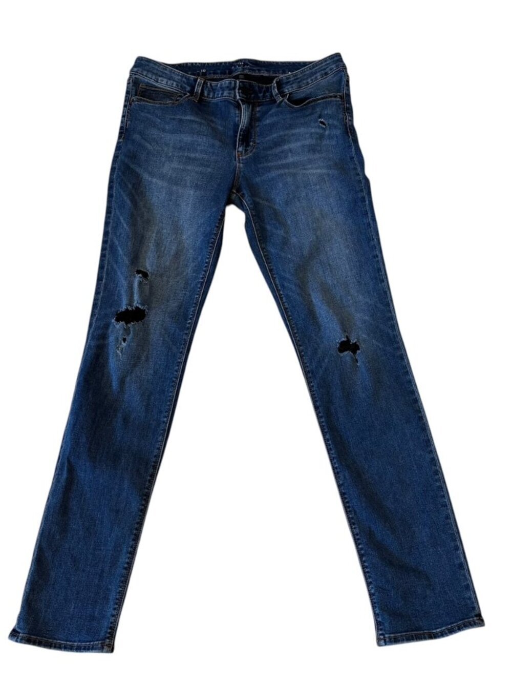 WHBM Slim Jeans, Distressed, Size 10, White House Black Market, Ripped, Y2K, EUC